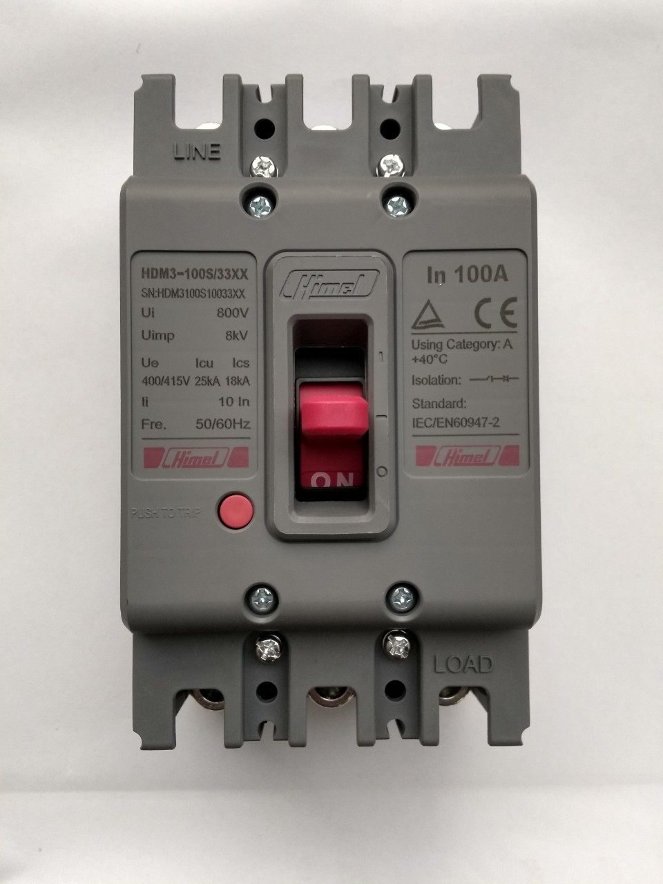 Cầu dao điện APTOMAT HIMEL MCCB 3P HDM363S1033xx/,,,/6333XX 10~63AA 25kA