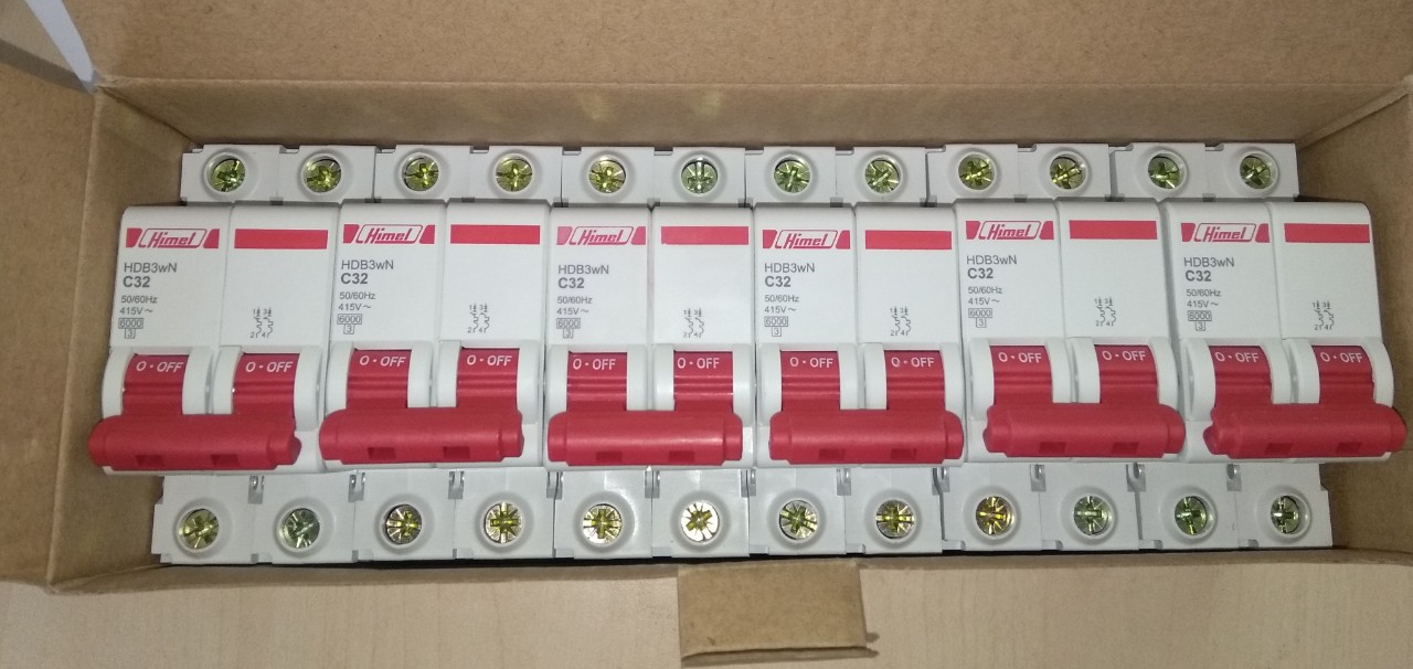 Cầu dao điện APTOMAT HIMEL MCB 2P HDB3WN2C 6-63A 6kA