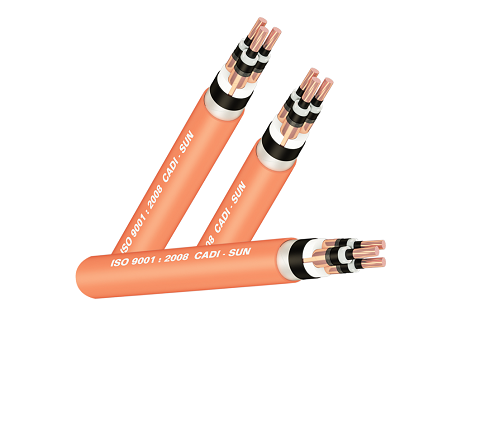 Cáp trung thế - Cáp 3 lõi, màn chắn bằng đồng, giáp bằng thép 3.6/6 (7.2)KV - Cadisun