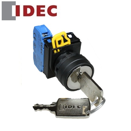 Phụ kiện tủ điện - Công tắc xoay 3 vị trí có khóa IDEC YW1K-3AE11 tiếp điểm 1NO+1NC tự giữ