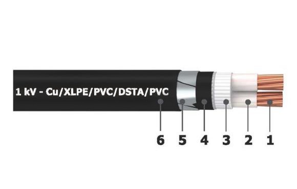 CÁP ĐIỆN 2 LÕI CÓ GIÁP BẢO VỆ (CÁP NGẦM) 0.6/1 KV - CU/XLPE/PVC/DSTA/PVC