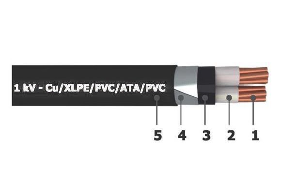 CÁP ĐIỆN KẾ 2 LÕI (CÁP MUYLER) 0.6/1 KV - CU/XLPE/PVC/ATA/PVC